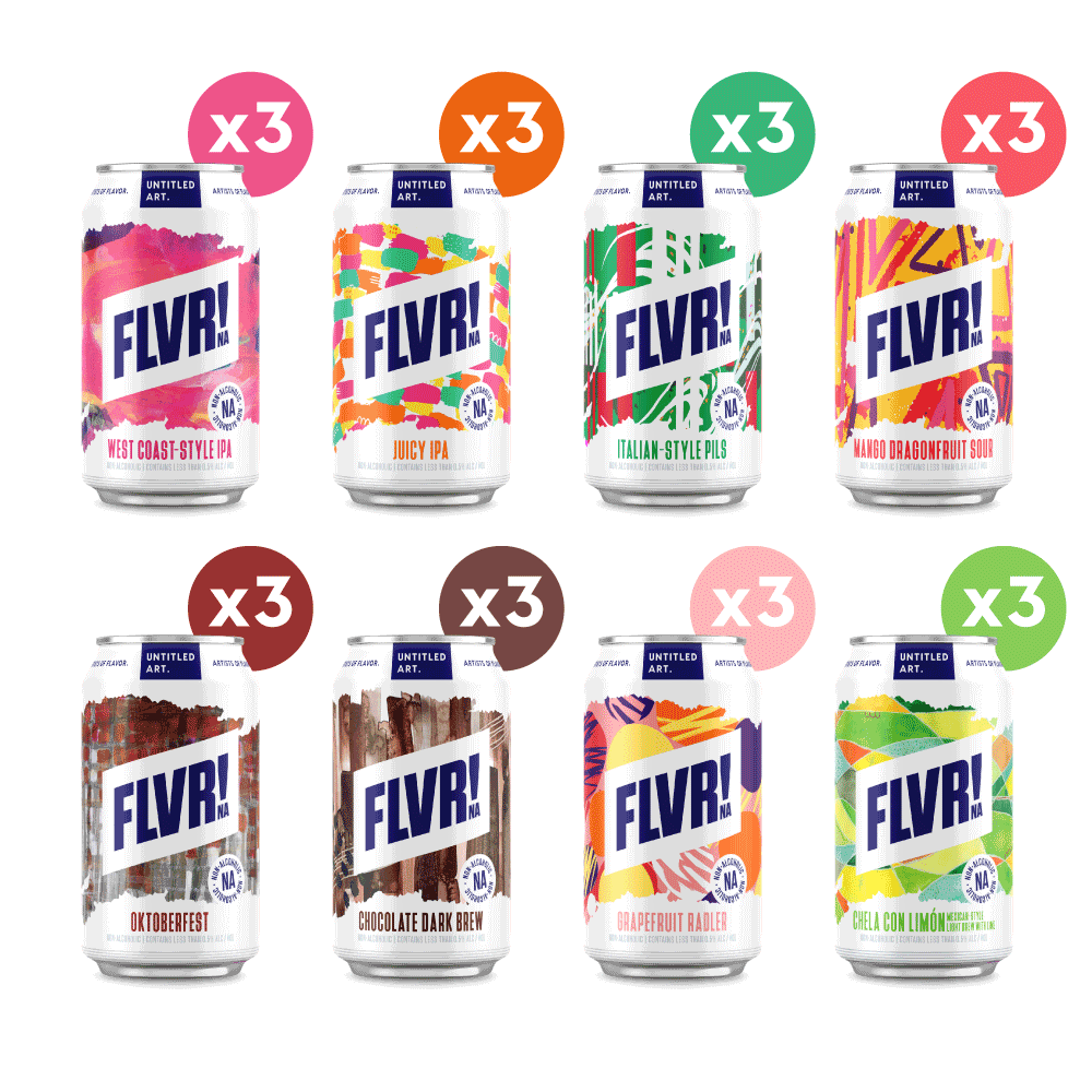 FLVR! NA Core Variety Pack (24pk) | Non-Alcoholic Beer Variety