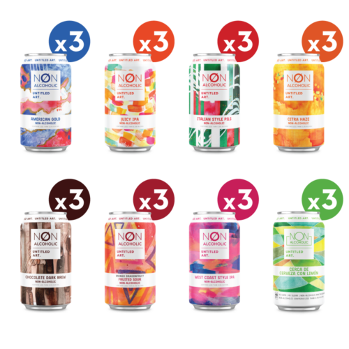 Six Non-Alcoholic Sampler 24-Packs of different flavors of iced tea.